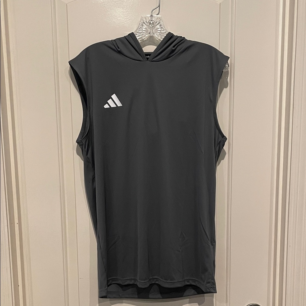 NWT adidas Men's D4T Sleeveless Training Hoodie Team Gray, Size Small
